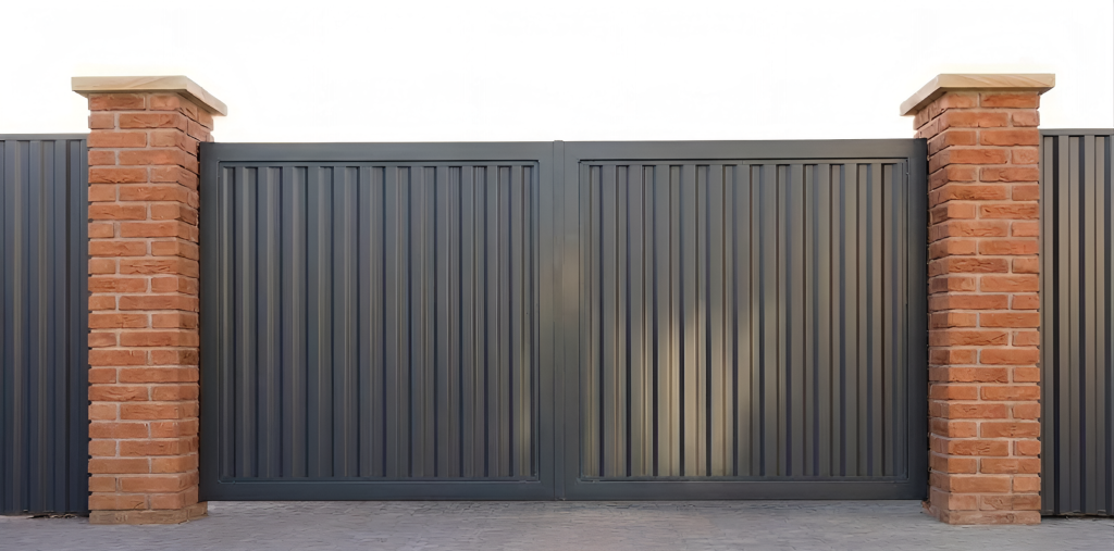 Фото ворот из профнастила