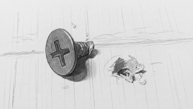 Отломанная шляпка самореза