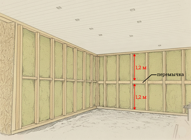 Перемычки 1,2-1,22 м и утеплитель 