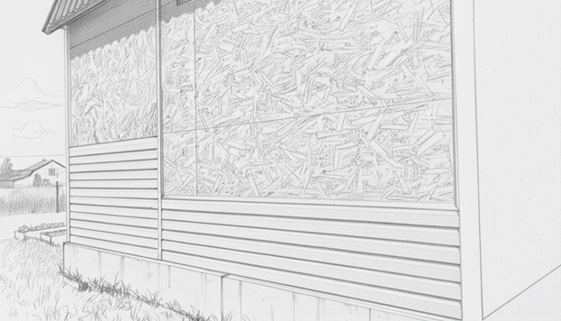 Обшивка гаража снаружи профнастилом и ОСП-3