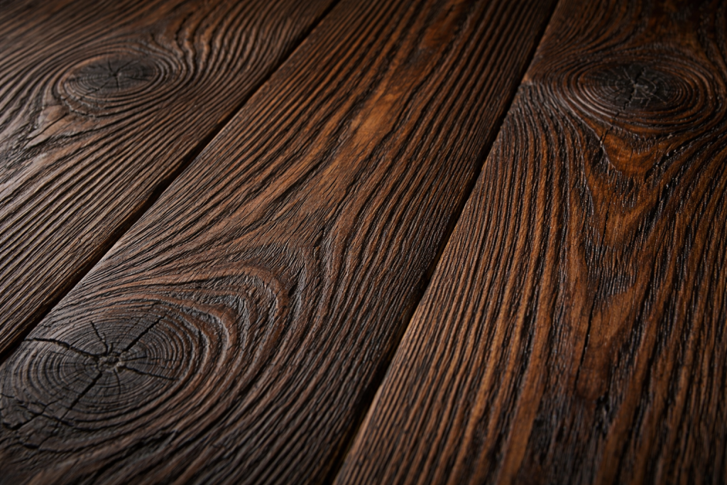 Фото брашированной древесины, окрашенной в темный цвет