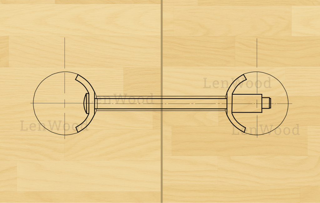Образец крепления мебельного щита на винт-гайку