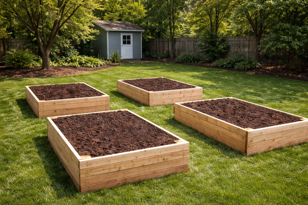 Деревянная грядка