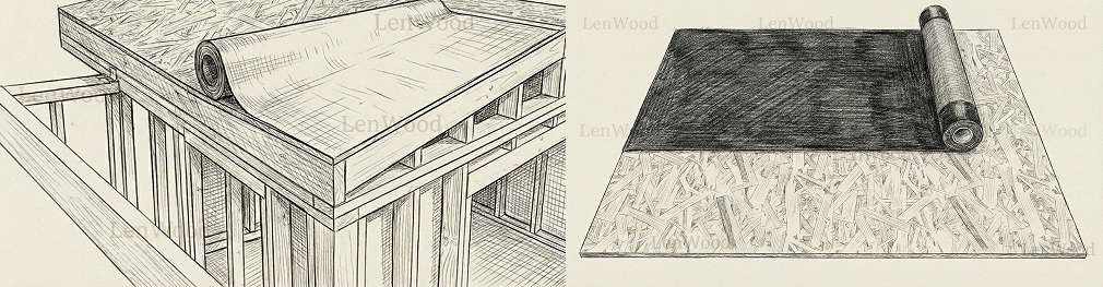 Покрытие крыши битумным рулонным материалом