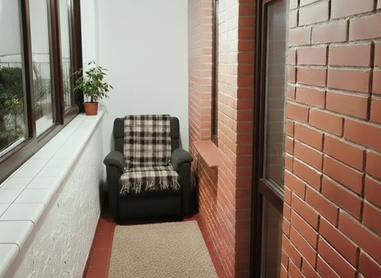 Обшивка балкона кирпичом