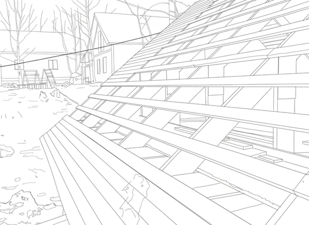 Схема сплошной и разряженной обрешетки