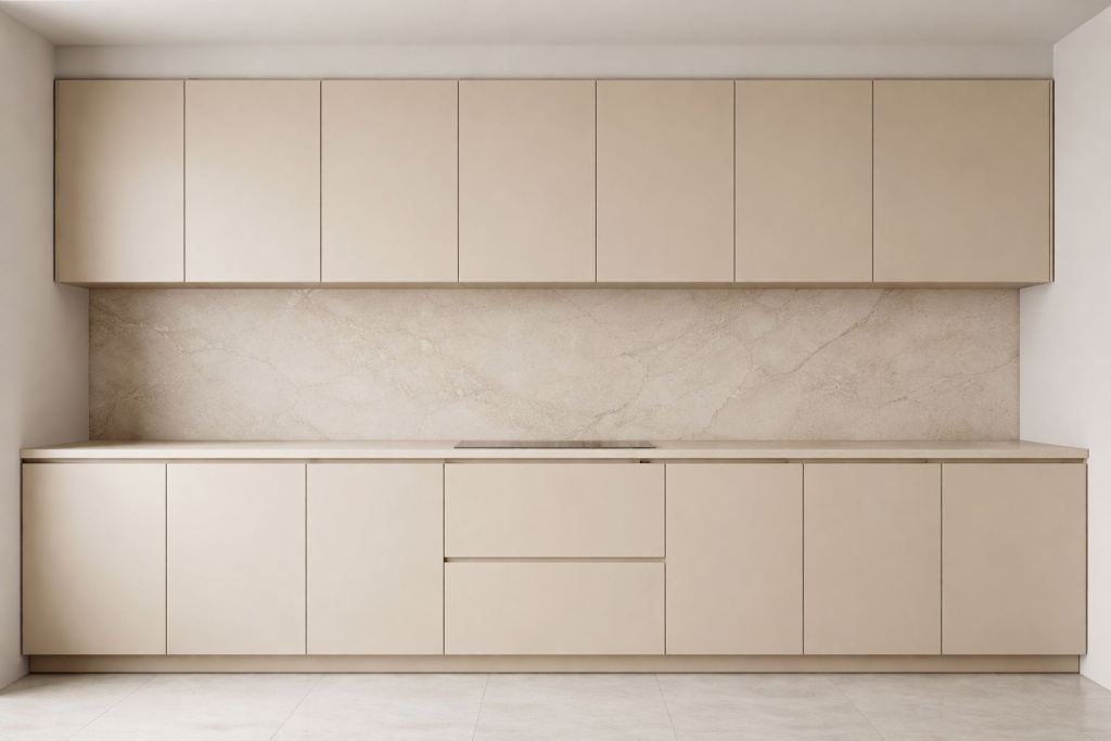 Искусственный камень в качестве фартука на кухне