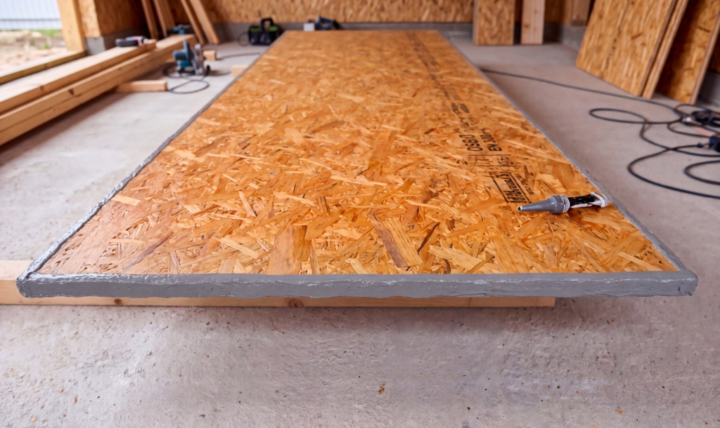 Фото обработки торцов ОСП герметиком