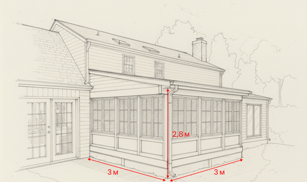 Схема веранды