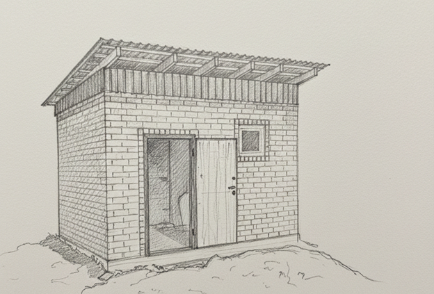 Сарай из кирпича