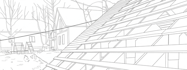 Пример разряженной обрешетки  