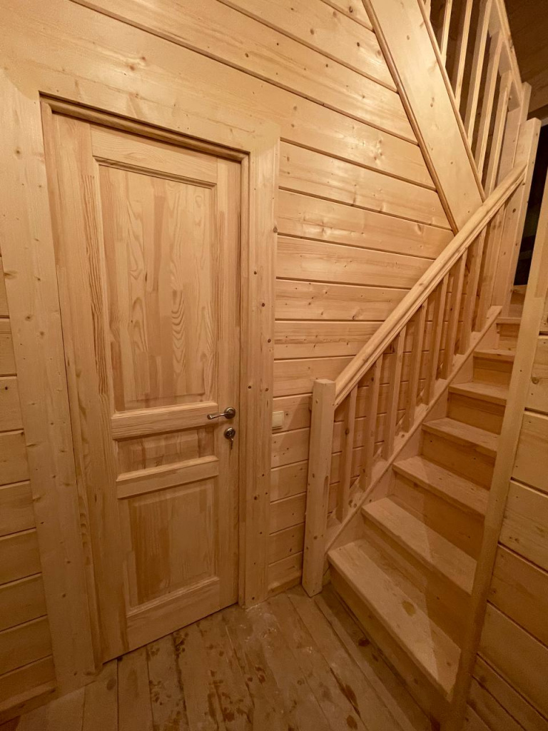 Пример отделки стен имитацией бруса, карельский профиль