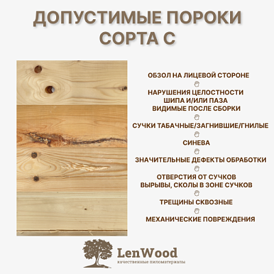 Имитация бруса 'Карельский профиль' 17*146*4000 мм - фото 4
