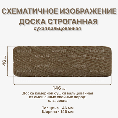 Доска строганная 46*146*6000 мм сухая (вальц.) - фото 2