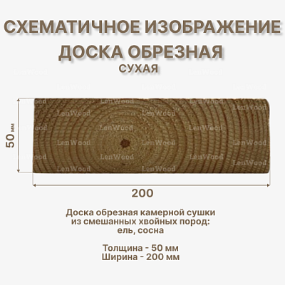 Доска обрезная антисептированная 50*200*6000 мм сухая - фото 2