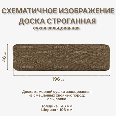 Доска строганная 46*196*6000 мм сухая (вальц.) - фото 2