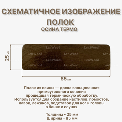 Полок термоосина 25*85*2700 мм - фото 2