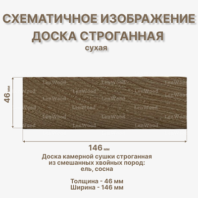 Доска строганная 46*146*4000 мм сухая - фото 2