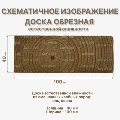 Доска обрезная 40*100*6000 мм естественной влажности - фото 2